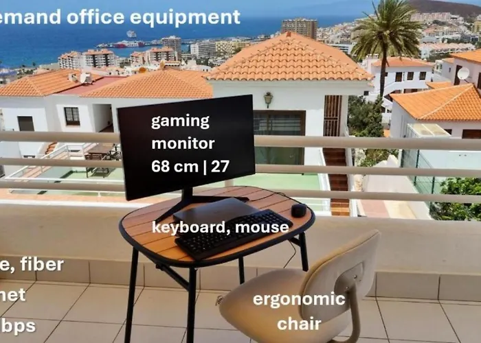 Daire Tranquil Hillside With Oceanview And Pool Los Cristianos (Tenerife)